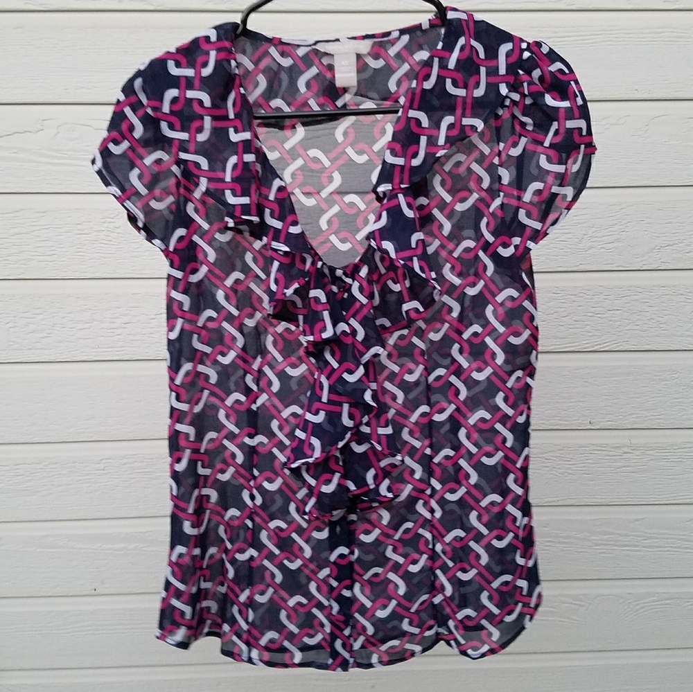 Banana Republic ruffled office blouse